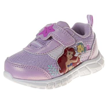 Imagem de Tênis Disney com alça para bebês meninas – Pequena Sereia Ariel Confortável Tênis Leve (Tamanho 2-4 Infantil 5-6 Bebê), Fúcsia, 17