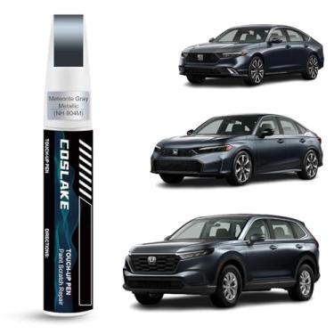 Imagem de COSLAKE Tinta de retoque de carro (cinza meteorito metálico (NH-904M)) para Honda, kit de reparo de arranhões de pintura de carro, solução rápida e fácil de reparar, caneta removedor de arranhões 2 em