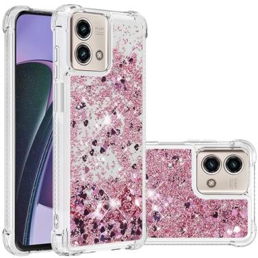 Imagem de Dinglijia Capa de design fino moderno para Moto G Stylus 5G 2023, capa de silicone macio TPU brilhante líquido areia movediça para meninas, lente de câmera e capa de proteção para câmera para Moto G