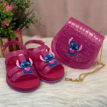 Imagem de Kit Sandália Infantil Stitch Menina + Bolsinha Infantil Stitch - Cool,