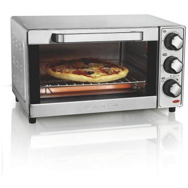 Imagem de Forno Elétrico de Bancada com Controle de Temperatura e Temporizador, Aço Inoxidável, 110v, HAMILTON BEACH 31401, Prateado