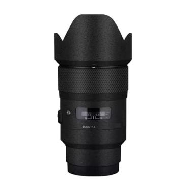 Imagem de Película de lente de câmera 35 1.4 Sony Coat Wrap Película protetora decalque do corpo adesivo anti-arranhões Acessórios para Sigma 35 mm F1.4 DG HSM Art Apto para Sony Mount Camera 1:1.4 (preto