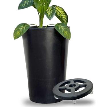 Imagem de Vaso de Planta e Suporte com Roda Para Decoração Kit 2 Peças - Alpe & 