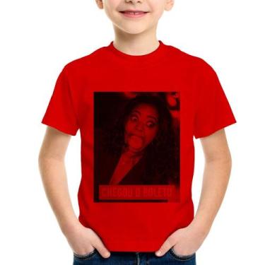 Imagem de Camiseta Infantil Chegou o boleto - Foca na Moda, Vermelho, 2