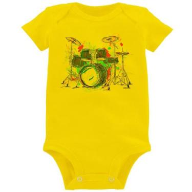 Imagem de Body Bebê Bateria Arte - Foca na Moda, Amarelo, G