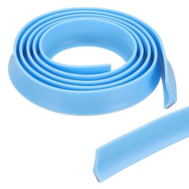 Imagem de PATIKIL Protetor de barragem de água de limite de chuveiro dobrável de 199 cm, barreira de rolha de chuveiro, protetor autoadesivo contra respingos para parte inferior de porta de chuveiro sem