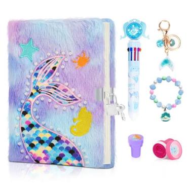 Imagem de Diário Secreto Mermaid Homicozy para Meninas - com Fechadura, Chaves e