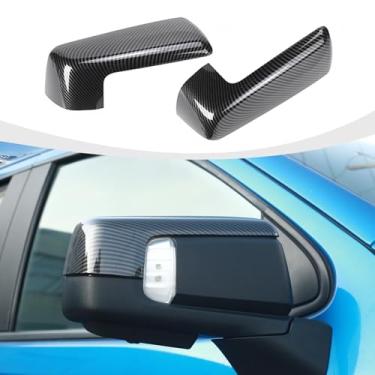 Imagem de RAZPOY Capa de espelho retrovisor de fibra de carbono, acabamento de concha de espelho retrovisor lateral compatível com acessórios Chevy Silverado e GMC-Sierra 2019-2024