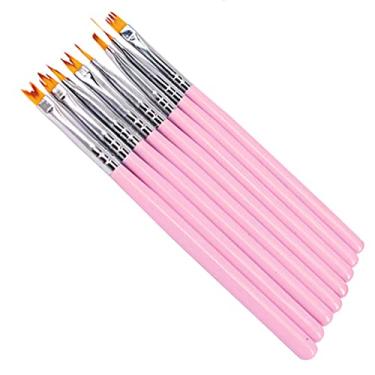 Imagem de Pincel para arte de unhas 8 em 1 pintura de esmalte gradiente UV gel delineador caneta ferramenta de manicure