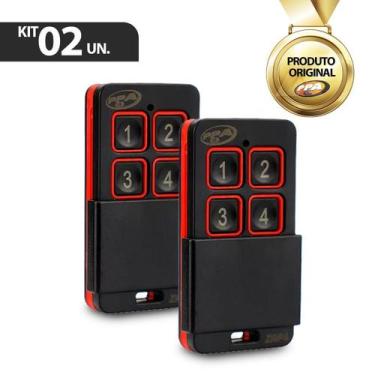 Imagem de Kit 2 Controles Remoto Tx Zap Preto/Laranja Ppa 4 Botões 433mhz Ppa