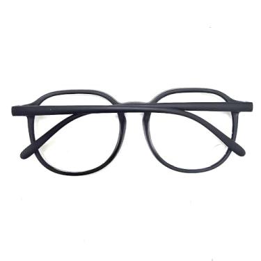 Imagem de Armação Óculos Para Grau Masculino Feminino Redondo Retrô Acetato (Preto)