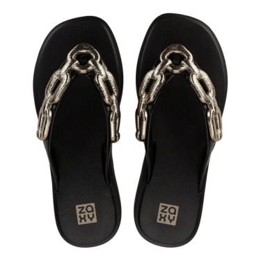 Imagem de Chinelo de Dedo Feminino Casual Brilho Flatform Chain Zaxy