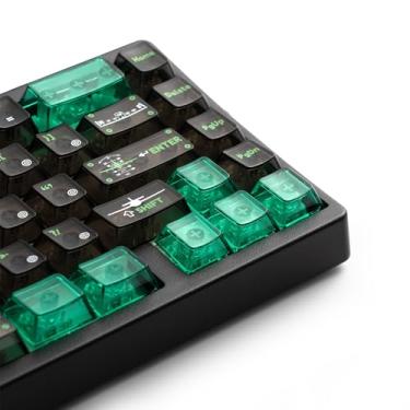 Imagem de XVX Teclas transparentes verdes, tampas de teclas transparentes de cristal em branco, material de PC, capas de teclado DIY personalizadas, teclas de doces retroiluminadas com perfil cereja para