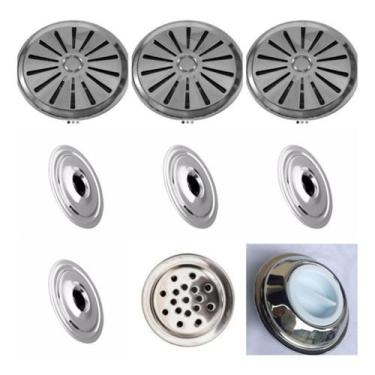 Imagem de Kit Ralo Fundo+dispositivos Inox Pratic Encaixe Cano De 50mm - RR PISC