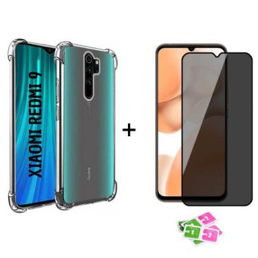 Imagem de Capa Capinha Case Transparente TPU Para Xiaomi Redmi 9 + Película Priv