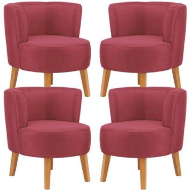 Imagem de Conjunto 4 Cadeiras Estofadas para Sala de Espera Confortavel Tecido V