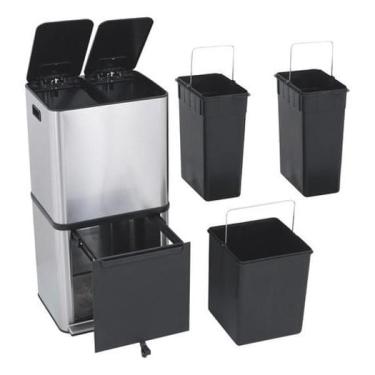Imagem de Lixeira Seletiva Smart 3 Compartimentos 50L Delineáreis-vos