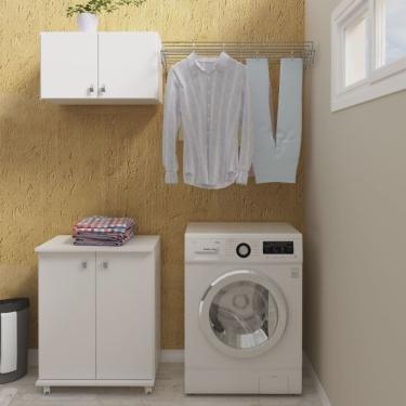 Imagem de Conjunto Lavanderia Multiuso 2 Peças 1 Balcão BL3300 1 Armário Aéreo AM3103