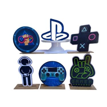 Imagem de Kit Display De Mesa 10 Peças Para Festa Playstation Mdf