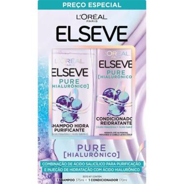 Imagem de Kit Shampoo + Condicionador L'oréal Paris Elseve Pure Hialurônico 375 Ml + 170 Ml