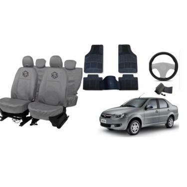 Imagem de Conjunto capa couro luxo Siena + tapete e volante - aero print