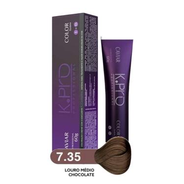 Imagem de Tintura Profissional k.pro Caviar Color 7.35 Loiro Médio Chocolate 60g