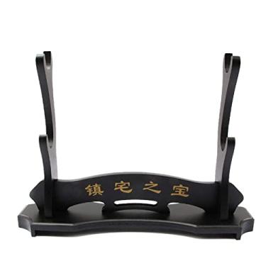 Imagem de Suporte de espada Katana para montagem de 1,2,3 camadas preto Samurai Suporte de exibição para Katana Wakizashi Tanto (2 camadas)