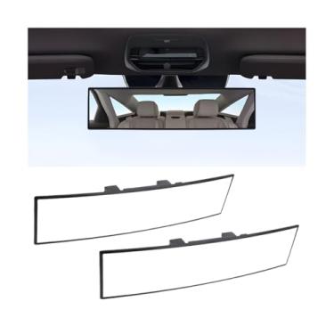 Imagem de Mandark Espelho retrovisor de carro de 30,5 cm, 2 peças de espelho retrovisor panorâmico convexo, antirreflexo HD e amplo alcance de visualização acessórios interiores de veículos, universal para