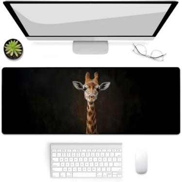 Imagem de VANZEV Mouse pad girafa para jogos, mouse pad, tapete de mesa, base de borracha antiderrapante para computadores, laptop, escritório, escola, acessórios de casa, presentes de decoração 80 x 30 cm