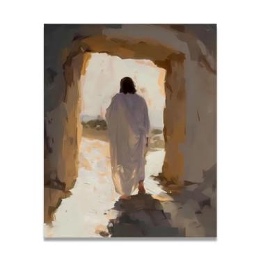 Imagem de Go Back Jesus Wall Art Life Child Of God Poster Católico Cristão Senhor Pintura Religiosa Imagem da Bíblia para Sala de Estar Igreja Pinturas Modernas Arte Decorativa 80 x 60 cm