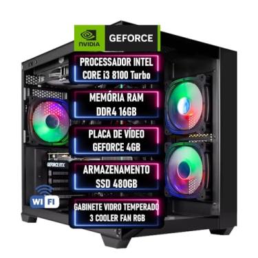 Imagem de PC Gamer Intel Core i3 8100 RAM DDR4 16GB SSD 480GB Placa de Vídeo GEFORCE 4GB - ADVANCEDTECH + Wi-Fi