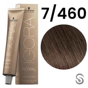 Imagem de Schwarzkopf Royal Absolutes 7-460 Louro Med Bege Marrom 60g, UNICA