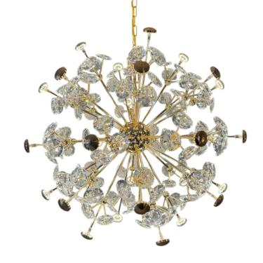 Imagem de Lustre De Cristal Dente De Leão 72cm Dourado