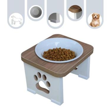 Imagem de Comedouro Elevado Pet MDF Cachorro - Porcelana - Maderacco