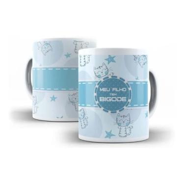 Imagem de Caneca Porcelana Pet Gatos Meu Filho Tem Bigode Mãe De Gato - Villa Ca