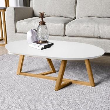 Imagem de Mesa de Centro Classic Sala Tebarrot pés madeira maciça (Branco)