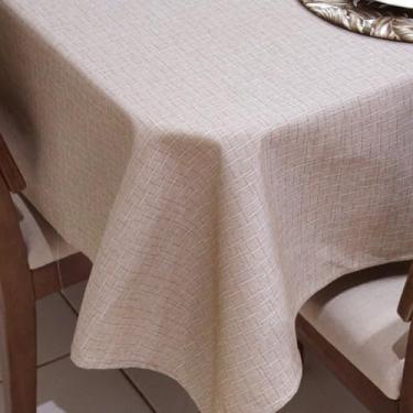 Imagem de Toalha de Mesa Retangular 6 Lugares Linhão Estampado 2,20m X 1,40m Sala/Jantar(Avelã)