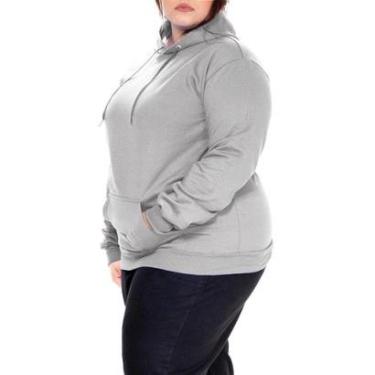 Imagem de Blusa Feminina Plus Size Moletom Canguru Grande Com Capuz Liso Cor:;Tamanho:G5;Gênero:Feminino-Feminino