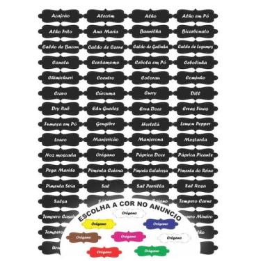 Imagem de Cartela tempero 63 etiquetas adesivo auto colante rotulo 6x2 cm a prov
