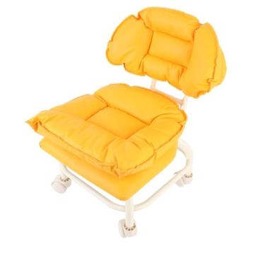 Imagem de Disas Rolantes, Laranja Lombar Suporta a Cadeira Rotativa de PU à Prova de água Com Bola Circular, Desenhos de Rolamentos Duplos para Casas, Escritórios, Salões