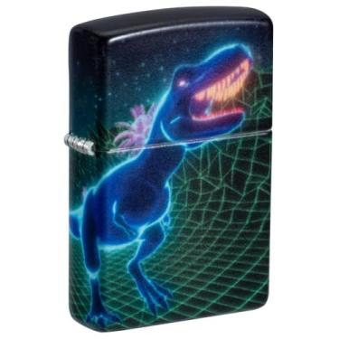 Imagem de Zippo Isqueiro de bolso Cyber Dino Design que brilha no escuro