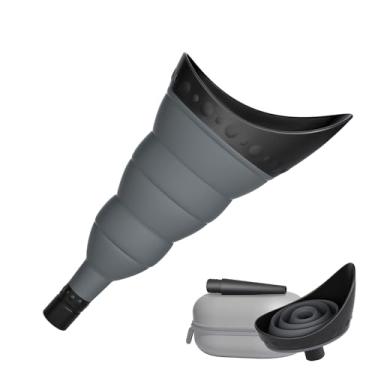 Imagem de TRIPTIPS Dispositivo De Mictório Feminino Dobrável Pee Conch, Portátil Para Mulheres, Copo Xixi Funil Suporte Viagem Fazer Xixi, Com Estojo Tubo (C-Preto)