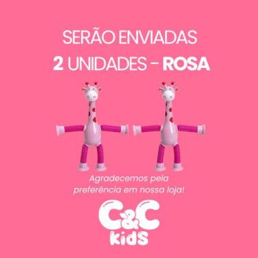 Imagem de Kit 4 girafas estica e gruda melman pop it tubo tiktok com luz brinque