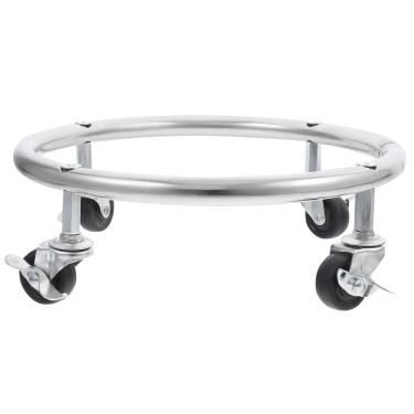 Imagem de HOLIDYOYO Base de cilindro de propano móvel, suporte de tanque de propano suporte de carrinho de 29 cm 4 rodas com roda de freio cilindro de gás prateleira fixa para remessa de caixa