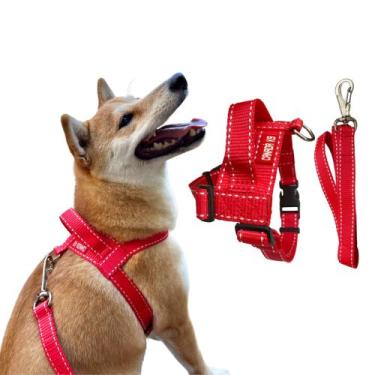 Imagem de Conjunto Peitoral estilo Pontilhado com Guia para Cachorro - Canadá K9
