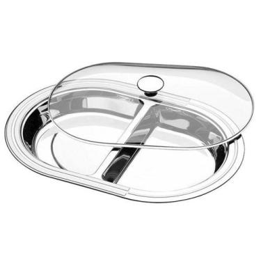 Imagem de Travessa Inox Oval Tramontina 61525/454 - com Tampa