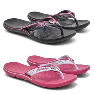 Imagem de kit chinelo ortopédico feminino para idosos anti derrapante esporão de