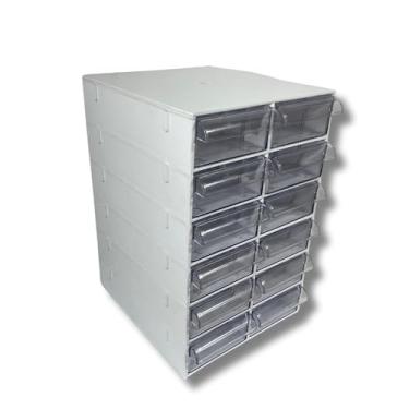 Imagem de Gaveteiro Organizador MAGUS CG612 Branco com 12 Gavetas Multiuso para Escritório, Ferramentas, Maquiagem e Papelaria - Organização com Eficiência e Estilo