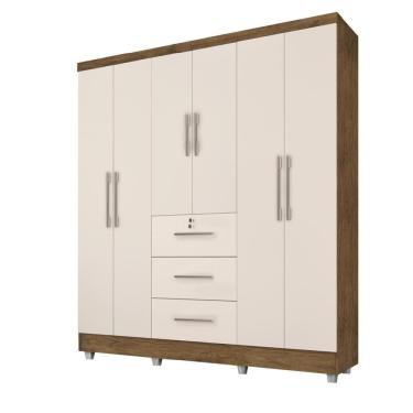 Imagem de Guarda Roupas Casal 6 Portas 3 Gavetas Tokio Jequitibá / Off White Jequajequitibá/off Whiteitibá/off