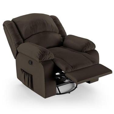 Imagem de Poltrona Do Papai Reclinável Pietra Glider Giratória Fh9 Pu Marrom - Mpozenato
